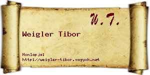 Weigler Tibor névjegykártya